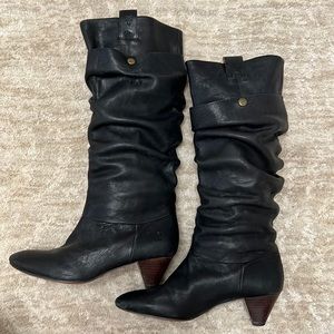 Frye Jenny Double Black Leather boot Size 7M